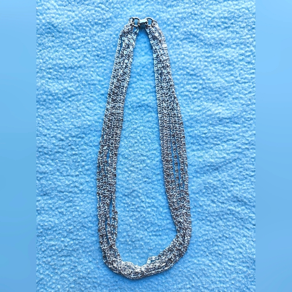 Vintage Sarah Coventry Silver Necklace, Multistrand Classic Chain